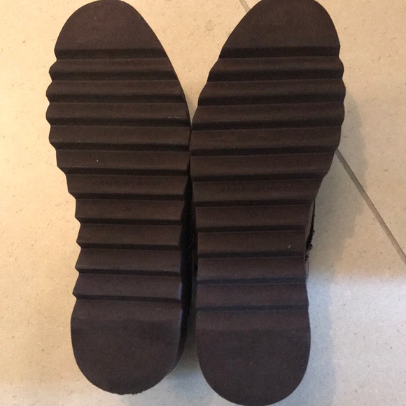 Zara studded wingtip oxford shoes. Burgundy - Picture 6 of 6